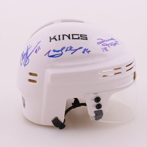 Charlie Simmer, Dave Taylor & Marcel Dionne Signed Los Angeles Kings Helmet COJO