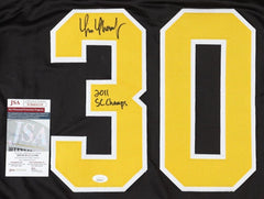 Tim Thomas Signed Boston Bruins Jersey Inscribed "2011 SC Champs" (JSA COA)