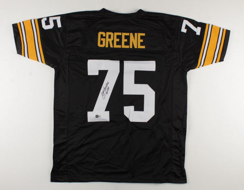Mean Joe Greene Signed Pittsburgh Steelers Jersey Inscribed HOF 87 (Schwart) D.T