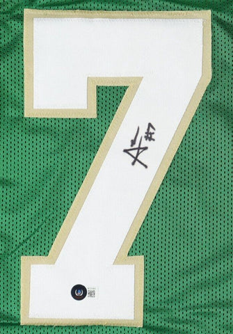 Audric Estime Signed Notre Dame Fighting Irish Jersey (Beckett) Denver Bronco RB