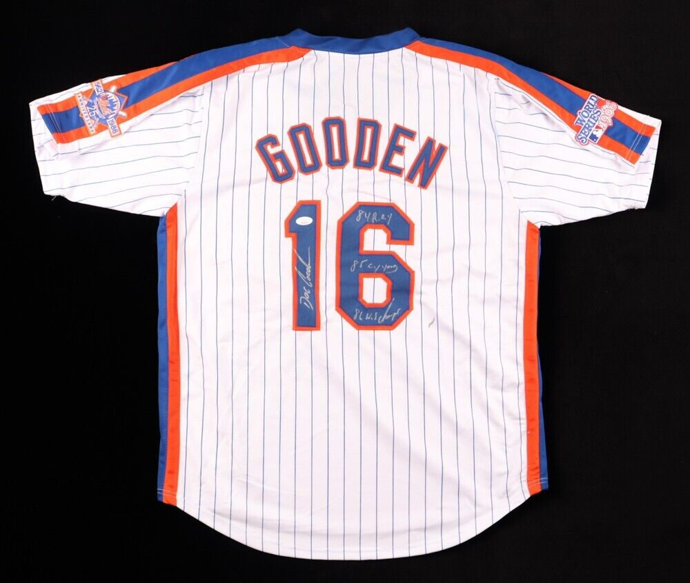 Dwight "Doc" Gooden Signed Mets Jersey (JSA COA) 3xWorld Series Champion