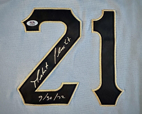 Roberto Clemente Jr. Signed Pittsburgh Pirates Jersey Inscribed "9/30/72" (PSA)