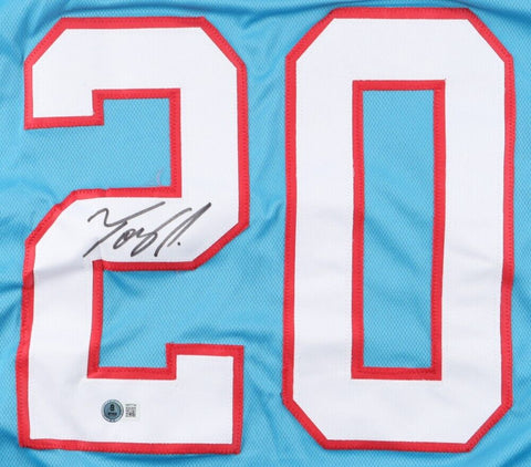 Tony Pollard Signed Tennessee Titans / Houston Oilers Throwback Jersey (Beckett)