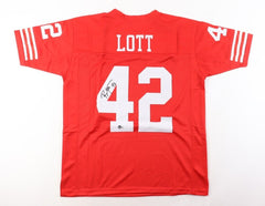 Ronnie Lott Signed 49ers Red Jersey (Beckett) San Francisco HOF Defensive Back