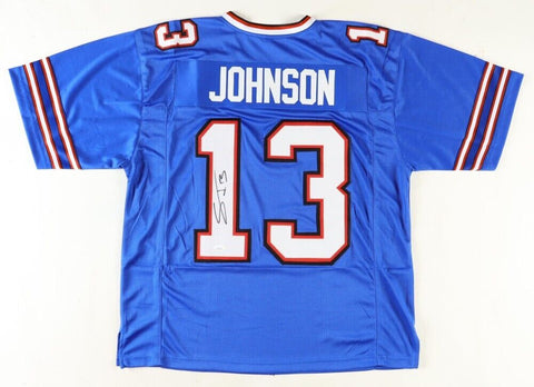 Stevie Johnson Signed Bills Blue Jersey (JSA COA) Buffalo Receiver 2008–2016