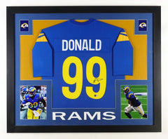 Aaron Donald Signed Los Angeles Rams 35x43 Framed Jersey (Beckett)Super Bowl LVI