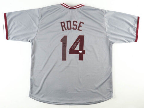Pete Rose Signed Cincinnati Reds Jersey (JSA) MLB All Time Hit King w/ 4256 Hits