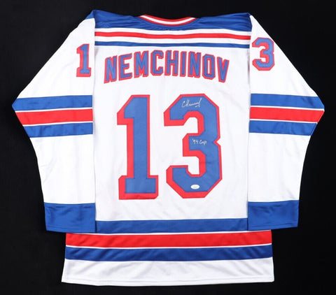 Sergei Nemchinov Signed New York Rangers Jersey Inscribed "94 Cup" (JSA COA)