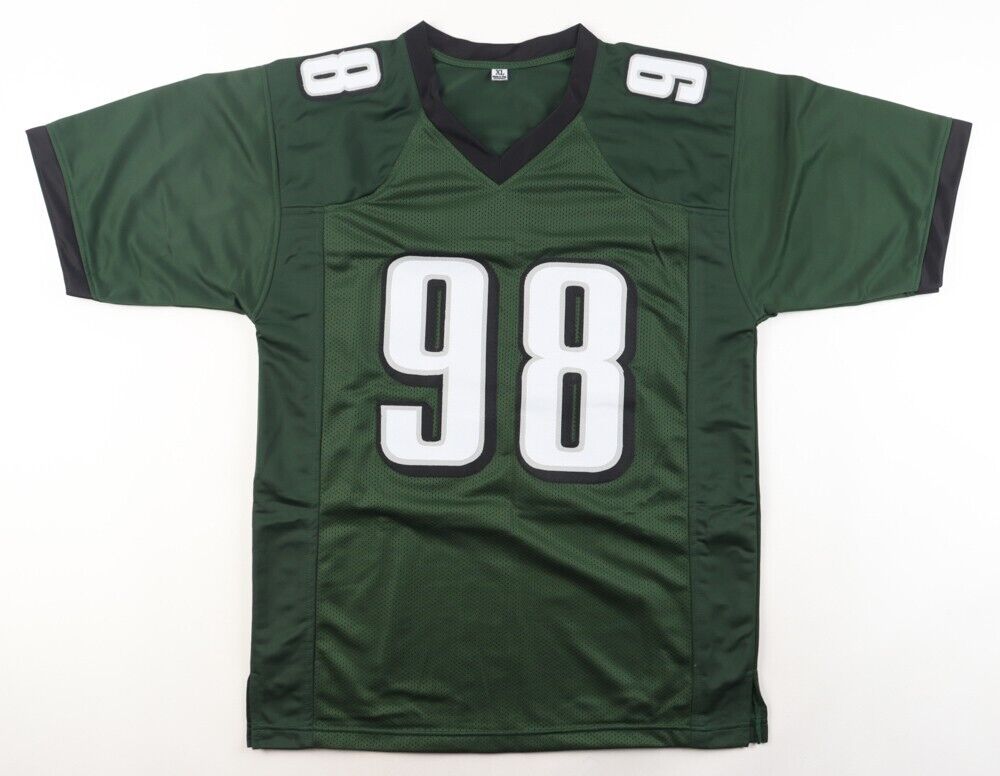 Jalen Carter Signed Philadelphia Eagles Dark Green Jersey (Beckett)Ex-Georgia DT