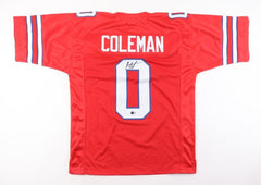 Keon Coleman Signed Buffalo Bills Red Jersey (Beckett) 2024 2nd Round Pk/ FSU WR