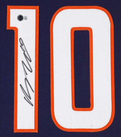 Bo Nix Signed 35x43 Framed Denver Broncos Jersey (Beckett) 2024 1st Round Pk Q.B