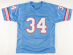 Earl Campbell Signed Houston Oilers Career Stat Jersey / 5×Pro Bowl RB (JSA COA)