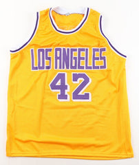 James Worthy Signed Los Angeles Lakers Jersey (Beckett) 3×NBA Champ 85 87 & 88