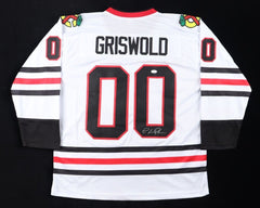 Chevy Chase Signed Blackhawks "Griswold " Jersey (JSA COA) Christmas Vacation