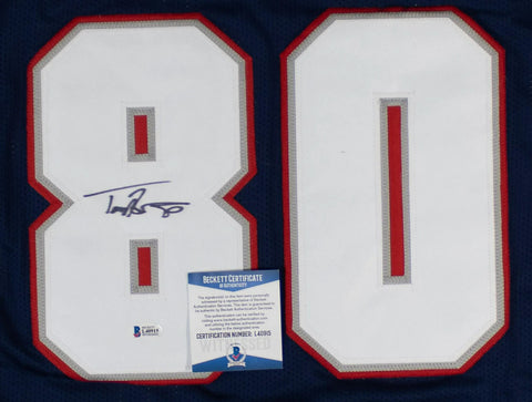 Troy Brown Signed New England Patriots Jersey (Beckett) 3xSuper Bowl Champion WR