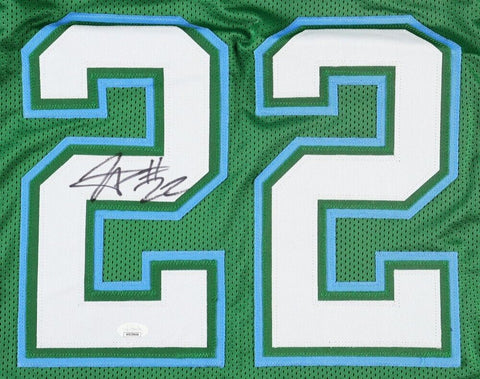 Tyjae Spears Signed Tulane Green Wave Green Jersey (JSA) Tennessee Titans R.B.