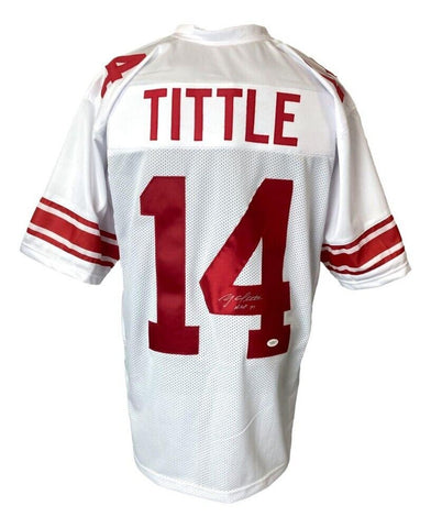 Y.A. Tittle Signed New York Giants Jersey Inscribed "HOF 71" (JSA) 1963 NFL MVP