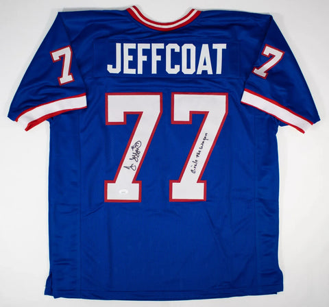 Jim Jeffcoat “Circle The Wagon” Signed Buffalo Bills Jersey (JSA COA)