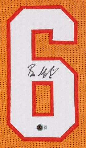 Baker Mayfield Signed Tampa Bay Buccaneers 35x43 Framed Jersey Beckett / Bucs QB