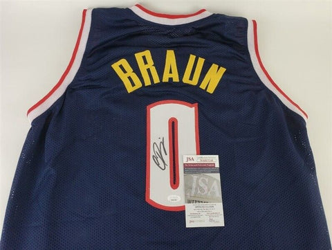 Christian Braun Signed Denver Nuggets Jersey (JSA COA) Ex Kansas Jayhawk Guard