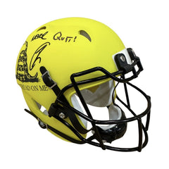 Robert O'Neill Signed "DONT TREAD ON ME" Mini Helmet Inscribed "Never Quit!" PSA