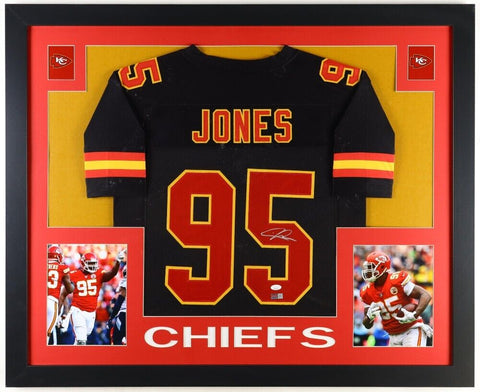 Chris Jones Signed Kansas City Chiefs 35"x 43" Framed Jersey (JSA) All Pro D.T.