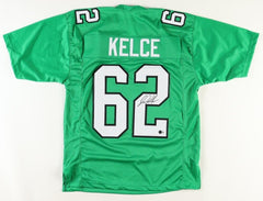 Jason Kelce Signed Philadelphia Eagles Green Jersey (Beckett) 7xPro Bowl Center