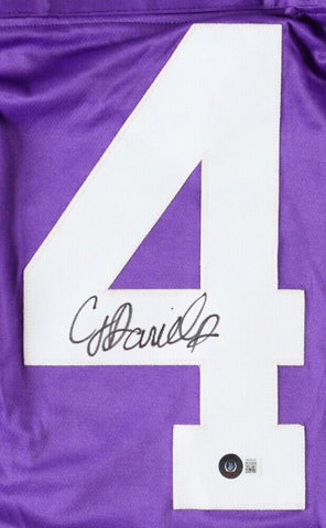 C J Daniels Signed LSU Tigers Purple Jersey (Beckett) Senior Wide Receiver