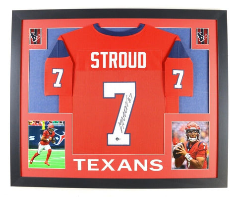 C. J. Stroud Signed Texans 35"x 43" Framed Jersey (Beckett) Ex-Ohio State Q.B