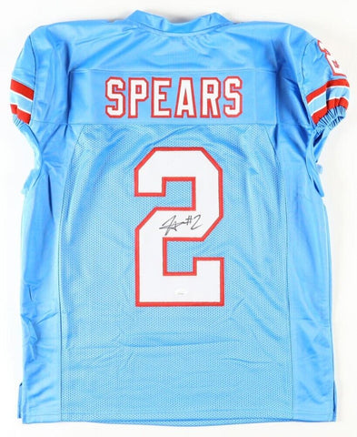 Tyjae Spears Signed Tennessee Titans Jersey (JSA) 3rd Round Pk/ New 2024 Number