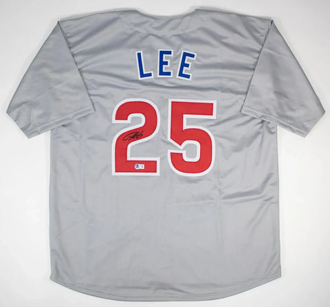 Derrek Lee Signed Chicago Cubs Gray Road Jersey Multiple Inscriptions (Beckett)