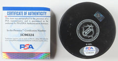 Martin St. Louis Signed Tampa Bay Lightning Logo Puck Inscr. HOF 2018 (PSA COA)