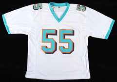Joey Porter Sr Signed Miami Dolphins White Jersey (JSA) 4×Pro Bowl Linebacker