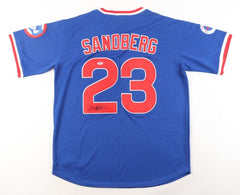 Ryne Sandberg Signed Cubs Mitchell & Ness Jersey (PSA) Chicago's HOF 2nd Baseman