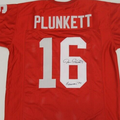Jim Plunkett Signed Stanford Cardinal Jersey (Beckett) Inscribed "Heisman '70"