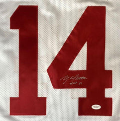 Y.A. Tittle Signed New York Giants Jersey Inscribed "HOF 71" (JSA) 1963 NFL MVP