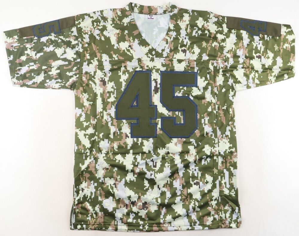 Rudy Ruettiger Signed Notre Dame Jersey Inscribed "Support the Troops" (Beckett)