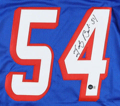 Tedy Bruschi Signed New England Patriots Jersey (Beckett) 3×Super Bowl Champion