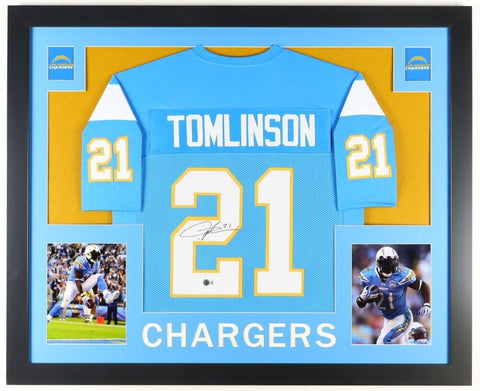 LaDainian Tomlinson Signed San Diego Chargers 35"x43" Framed Jersey (Beckett)