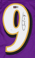 Justin Tucker Signed Baltimore Ravens Purple Home Jersey (JSA) 3xPro Bowl Kicker