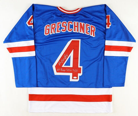 Ron Greschner Signed New York Rangers Jersey "NY Rangers Captain 86/87"/ JSA COA