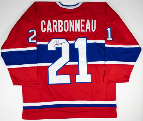 Guy Carbonneau Signed Montreal Canadiens Jersey (JSA COA) 3xStanley Cup Winner