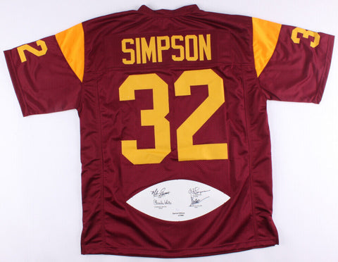 OJ Simpson, Marcus Allen, White, & Garrett Signed USC Jersey Heisman RB Winners