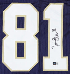 Tim Brown Signed Notre Dame Fighting Irish Career Stat Jersey (JSA COA) Raiders