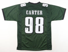 Jalen Carter Signed Philadelphia Eagles Dark Green Jersey (Beckett)Ex-Georgia DT