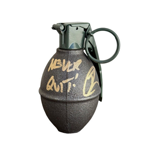 Robert O'Neill Signed Inert Hand Grenade Prop Inscribed "Never Quit!" (PSA)