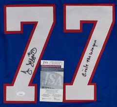 Jim Jeffcoat “Circle The Wagon” Signed Buffalo Bills Jersey (JSA COA)