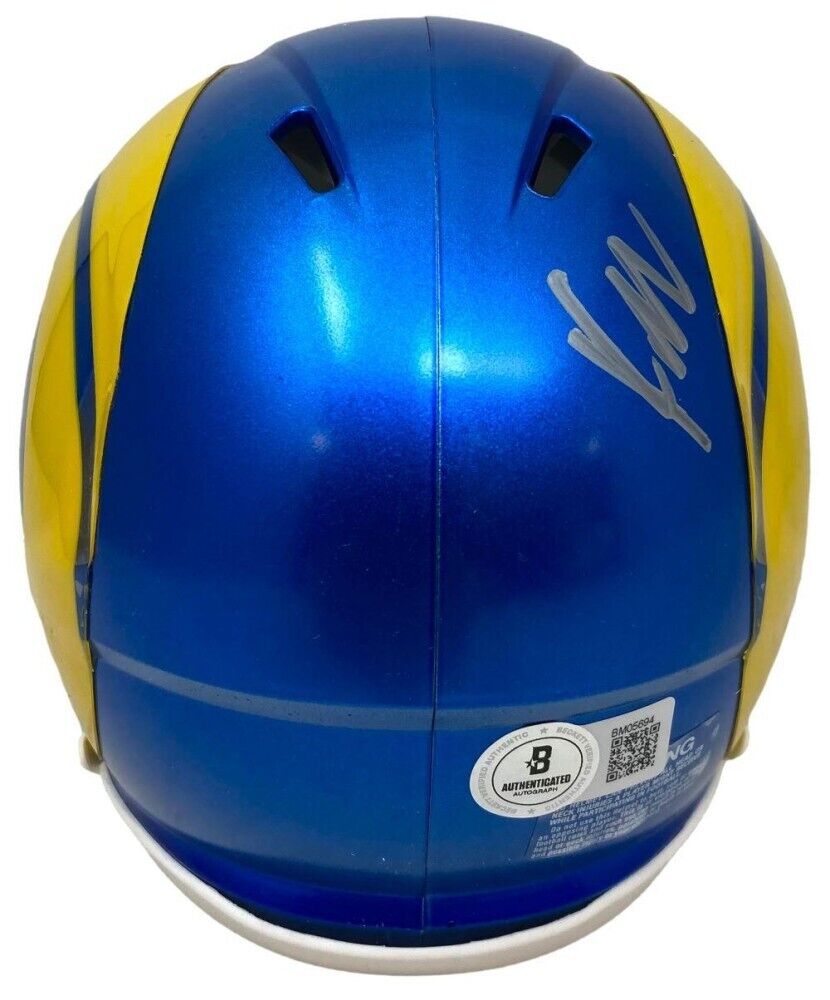 Kyren Williams Signed Los Angeles Rams Mini Helmet (Beckett) Ex-Notre Dame R.B.
