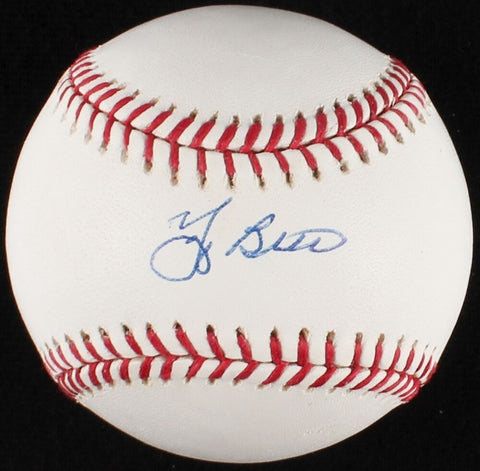 Yogi Berra Signed NY Yankees M.L Baseball (JSA COA) Record 13×World Series Champ