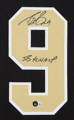 Drew Brees Signed New Orleans Saints 35x43 Framed Jersey (Beckett) S.B. XLIV MVP